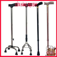 Gậy Batoong 4 Chân INOX - Gậy Chống Người Già Điều Chỉnh Chiều Cao, Hỗ Trợ Di Chuyển An Toàn và Thoải Mái