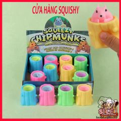 Đồ Chơi Bóp Dẻo Squishy Trứng Sóc Gốc Cây - Giải Tỏa Căng Thẳng An Toàn Cho Trẻ Em và Người Lớn, Đồ Chơi Halloween Thú Vị