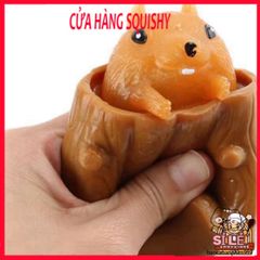 Đồ Chơi Bóp Dẻo Squishy Trứng Sóc Gốc Cây - Giải Tỏa Căng Thẳng An Toàn Cho Trẻ Em và Người Lớn, Đồ Chơi Halloween Thú Vị