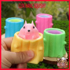 Đồ Chơi Bóp Dẻo Squishy Trứng Sóc Gốc Cây - Giải Tỏa Căng Thẳng An Toàn Cho Trẻ Em và Người Lớn, Đồ Chơi Halloween Thú Vị