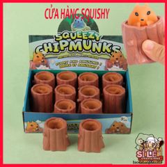 Đồ Chơi Bóp Dẻo Squishy Trứng Sóc Gốc Cây - Giải Tỏa Căng Thẳng An Toàn Cho Trẻ Em và Người Lớn, Đồ Chơi Halloween Thú Vị