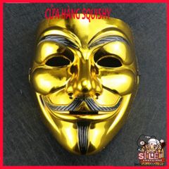 Mặt Nạ Vàng Bóng Hacker GOLD 2021 - Phụ Kiện Hóa Trang Sang Trọng Dành Cho Halloween & Cosplay, Tạo Dáng Quyền Lực