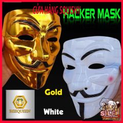 Mặt Nạ Hacker Anonymous - Mặt Nạ Thằng Hề Vàng Trắng Cho Tiệc Hóa Trang, Cosplay, Phong Cách Độc Đáo