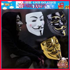 Mặt Nạ Hacker Chúa Anonymous Vàng Bạc Đen Trắng - Phụ Kiện Hóa Trang Cosplay Độc Đáo Dành Cho Tiệc Halloween