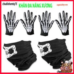 Khẩu Trang Xương Hình Đầu Lâu Đa Năng - Khăn Vải Lanh Thoáng Mát, Bảo Vệ Chống Bụi Cho Phượt, Leo Núi, Dã Ngoại