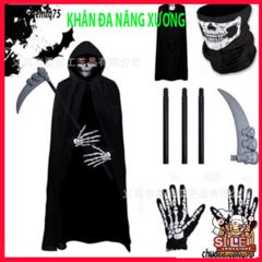Khẩu Trang Xương Hình Đầu Lâu Đa Năng - Khăn Vải Lanh Thoáng Mát, Bảo Vệ Chống Bụi Cho Phượt, Leo Núi, Dã Ngoại