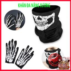 Khẩu Trang Đầu Lâu Kinh Dị - Bộ Mặt Nạ và Găng Tay Hóa Trang Cho Tiệc Halloween, Dịch Vụ Nhập Vai Huyền Bí