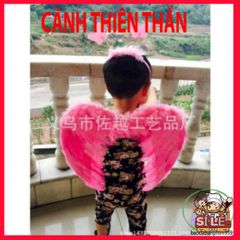 Bộ cánh thiên thần trắng cho trẻ em và người lớn - Cánh lông vũ hóa trang lễ hội nhiều màu sắc, hoàn hảo cho tiệc Halloween và Giáng sinh