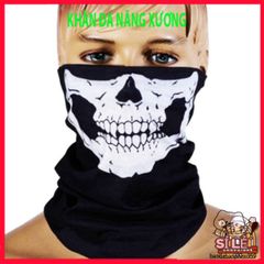 Khăn Đa Năng Đầu Lâu Đen - Khăn Bịt Mặt Thời Trang Đa Chức Năng Cho Phượt và Du Lịch, Chất Liệu Polyester Mềm Mại