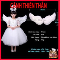 Cánh Thiên Thần Lông Vũ Trắng Cho Trẻ Em - Phụ Kiện Hóa Trang Đáng Yêu Bên Cạnh Cài Đầu & Gậy Thiên Thần