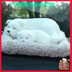 Thú Bông Khử Mùi Than Hoạt Tính Cún Trắng - Đồ Trang Trí Ô Tô Dễ Thương, Lọc Không Khí, Phụ Kiện Cho Xe Hơi Và Bàn Làm Việc