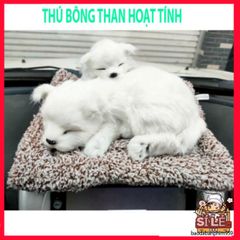 Thú Bông Khử Mùi Than Hoạt Tính Cún Trắng - Đồ Trang Trí Ô Tô Dễ Thương, Lọc Không Khí, Phụ Kiện Cho Xe Hơi Và Bàn Làm Việc