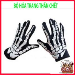 Bộ Trang Phục Halloween Thần Chết - Áo Hình Xương, Găng Tay và Mặt Nạ Ma Quái Chất Liệu Thun Mỏng Cho Tiệc Hóa Trang
