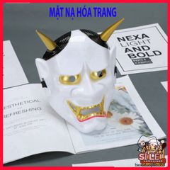 Mặt Nạ Halloween Oni Noh Hannya - Mặt Nạ Nhập Vai 2 Sừng Chất Lượng Cao Cho Tiệc Hóa Trang Cosplay
