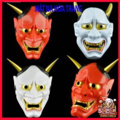 Mặt Nạ Halloween Oni Noh Hannya - Mặt Nạ Nhập Vai 2 Sừng Chất Lượng Cao Cho Tiệc Hóa Trang Cosplay