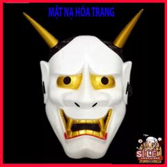 Mặt Nạ Halloween Oni Noh Hannya - Mặt Nạ Nhập Vai 2 Sừng Chất Lượng Cao Cho Tiệc Hóa Trang Cosplay