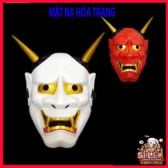 Mặt Nạ Halloween Oni Noh Hannya - Mặt Nạ Nhập Vai 2 Sừng Chất Lượng Cao Cho Tiệc Hóa Trang Cosplay