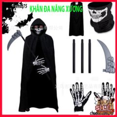 Khẩu Trang Xương Ma Đầu Lâu và Khăn Đa Năng 50cm - Thời Trang An Toàn, Tiện Dụng, Phong Cách Cá Tính cho Mọi Hoạt Động Ngoài Trời