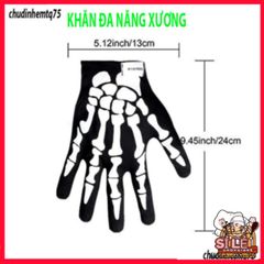 Khẩu Trang Xương Ma Đầu Lâu và Khăn Đa Năng 50cm - Thời Trang An Toàn, Tiện Dụng, Phong Cách Cá Tính cho Mọi Hoạt Động Ngoài Trời