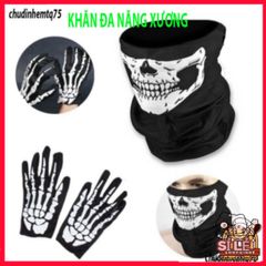 Khẩu Trang Xương Ma Đầu Lâu và Khăn Đa Năng 50cm - Thời Trang An Toàn, Tiện Dụng, Phong Cách Cá Tính cho Mọi Hoạt Động Ngoài Trời