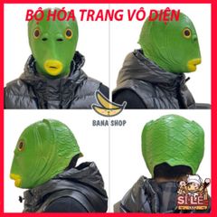 Mặt Nạ Cosplay Đầu Cá Xanh Silicon Đa Màu - Thích Hợp Cho Halloween Và Lễ Hội Hóa Trang Ếch Xanh Hacker