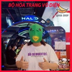 Mặt Nạ Cosplay Đầu Cá Xanh Silicon Đa Màu - Thích Hợp Cho Halloween Và Lễ Hội Hóa Trang Ếch Xanh Hacker