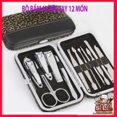 Bộ sản phẩm chăm sóc móng tay 12 món chuyên nghiệp - Dụng cụ cắt, dũa, và làm đẹp tiện lợi cho phái đẹp tại nhà