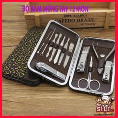 Bộ sản phẩm chăm sóc móng tay 12 món chuyên nghiệp - Dụng cụ cắt, dũa, và làm đẹp tiện lợi cho phái đẹp tại nhà