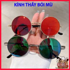 Kính Râm Thời Trang Gọng Tròn Nhỏ - Kính Mát Phong Cách Thày Bói Mù Cho Nam Nữ, Kính Đi Biển, Đi Chơi