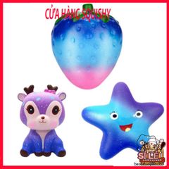 Squishy Jumbo Hình Bạch Tuộc Xanh Dương - Đồ Chơi Giảm Stress Mềm Mại, Co Giãn, Dễ Thương Cho Bé và Người Lớn