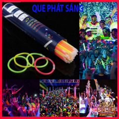 Bộ 100 Que Phát Sáng Dạ Quang Màu Sắc Kèm 100 Đầu Nối - Đồ Chơi Tiệc Tùng, Trang Trí Lễ Hội, Vòng Đeo Tay DIY An Toàn Cho Trẻ Em