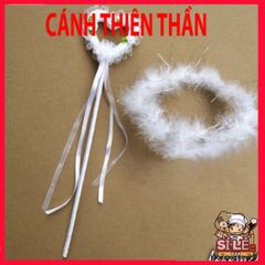 Bộ Băng Đô Cánh Thiên Thần Lông Vũ Trắng - Phụ Kiện Cosplay Đáng Yêu Cho Bé Trong Các Dịp Lễ Hội, Chụp Hình, Biểu Diễn