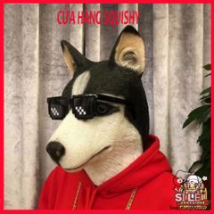 Mặt Nạ Chó Ngáo Husky Trùm Đầu - Phụ Kiện Hóa Trang Halloween, Quay Video TikTok, Cosplay Dễ Thương cho Người Yêu Thú Cưng