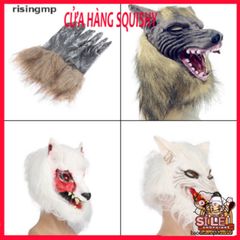 Mặt Nạ Sói Halloween Độc Đáo Kèm Găng Tay - Phụ Kiện Hoá Trang Tuyệt Vời Cho Tiệc Tùng và Lễ Hội