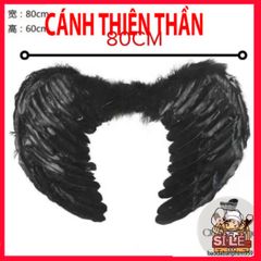 Cánh Cục Cưng Ma Quái - Phụ Kiện Cosplay Thời Trang Lông Vũ Đen & Trắng Cho Halloween, Biểu Diễn, Tiệc Hóa Trang