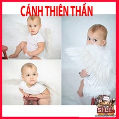 Bộ Cánh Thiên Thần Trắng Đáng Yêu - Trang Phục Hóa Trang Halloween Cho Bé với Lông Vũ và Gậy Ma Thuật - Quà Tặng Xinh Xắn