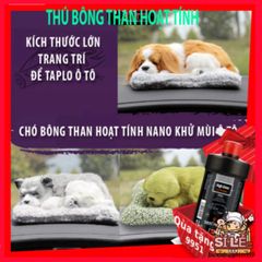 Chó Bông Hút Khói Than Hoạt Tính Nano - Phụ Kiện Trang Trí Taplo Ô Tô Khử Mùi, Thanh Lọc Không Khí, Kích Thước 24x18x9cm