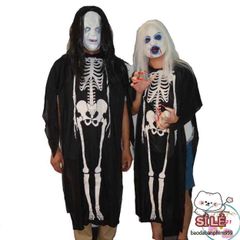 Bộ Đồ Hóa Trang Halloween Xương Người và Mặt Nạ Đầu Lâu Ma Quái - Trang Phục Dành Cho Tiệc Hóa Trang, Ngày Halloween