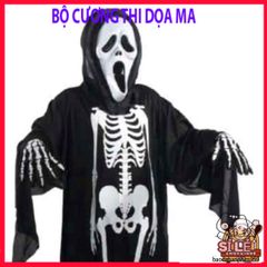 Bộ Đồ Hóa Trang Halloween Xương Người và Mặt Nạ Đầu Lâu Ma Quái - Trang Phục Dành Cho Tiệc Hóa Trang, Ngày Halloween