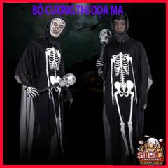 Bộ Đồ Hóa Trang Halloween Xương Người và Mặt Nạ Đầu Lâu Ma Quái - Trang Phục Dành Cho Tiệc Hóa Trang, Ngày Halloween