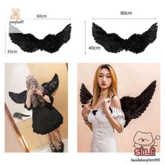 Bộ Cánh Cục Cưng Trắng Đen Lông Vũ - Trang Phục Cosplay Độc Đáo Cho Người Lớn & Trẻ Em, Quà Sinh Nhật Sáng Tạo