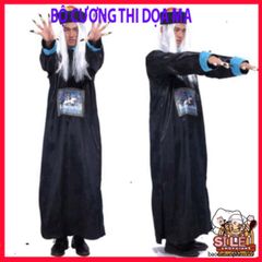 Bộ Trang Phục Hóa Trang Cương Thi Halloween - Áo Khoác Ma Quái, Mũ Đuôi Sam & Móng Tay Sắc Lẹm Cho Tiệc Cosplay