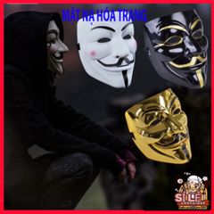Mặt Nạ Hacker Anonymous - Phụ Kiện Hóa Trang Halloween Độc Đáo (Vàng, Bạc, Đen, Trắng) Dành Cho Cosplay và Tiệc Tùng