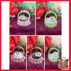 Thú Bông Chó Mèo Than Hoạt Tính Khử Mùi - Đồ Trang Trí Nội Thất Ô Tô và Bàn Làm Việc, Mèo Trắng Dễ Thương
