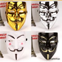 Mặt Nạ Hacker Anonymous Siêu Ngầu - Phụ Kiện Hóa Trang Cosplay Độc Đáo (Vàng, Bạc, Đen, Trắng) cho Tiệc Tùng và Sự Kiện
