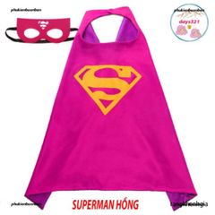 Bộ Áo Choàng và Mặt Nạ Người Sói Superman Hồng - Trang Phục Hóa Trang Siêu Anh Hùng cho Bé Trai và Bé Gái, Thích Hợp Tiệc Sinh Nhật