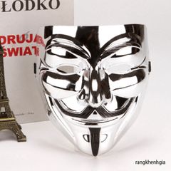 Mặt Nạ Hacker Anonymous - Phụ Kiện Cosplay Halloween Chúa Ngầu Màu Vàng, Bạc, Đen, Trắng, Được Làm Từ Nhựa Dẻo An Toàn