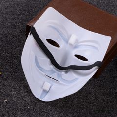 Mặt Nạ Hacker Anonymous - Phụ Kiện Cosplay Halloween Chúa Ngầu Màu Vàng, Bạc, Đen, Trắng, Được Làm Từ Nhựa Dẻo An Toàn