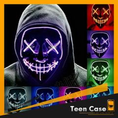 Mặt Nạ Hóa Trang LED Phát Sáng Đa Màu Hacker - Halloween & Trung Thu 2024, An Toàn, Thích Hợp Mọi Lứa Tuổi - Teencase