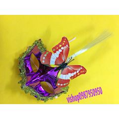 Mặt Nạ Hóa Trang Lông Vũ - Phụ Kiện Thời Trang Độc Đáo Cho Tiệc Halloween và Sự Kiện, Có Loại Có Đèn và Không Đèn